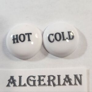 3 Sets Ceramic Buttons For Handle Faucet set, One Hot and One Cold imprinted